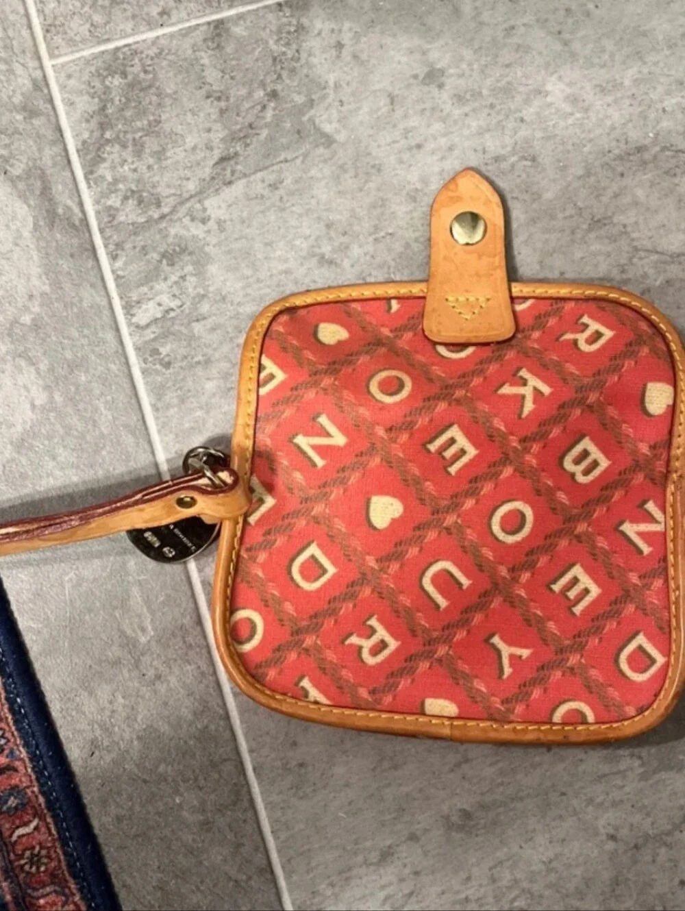 Dooney & Bourke Red Hearts Wristlet Pouch